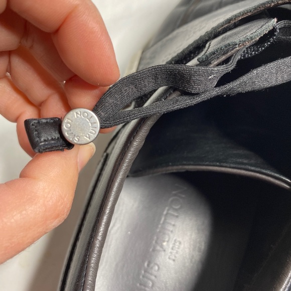 Louis Vuitton Men's Sneakers Leather Black Brown 10 - Picture 6 of 7